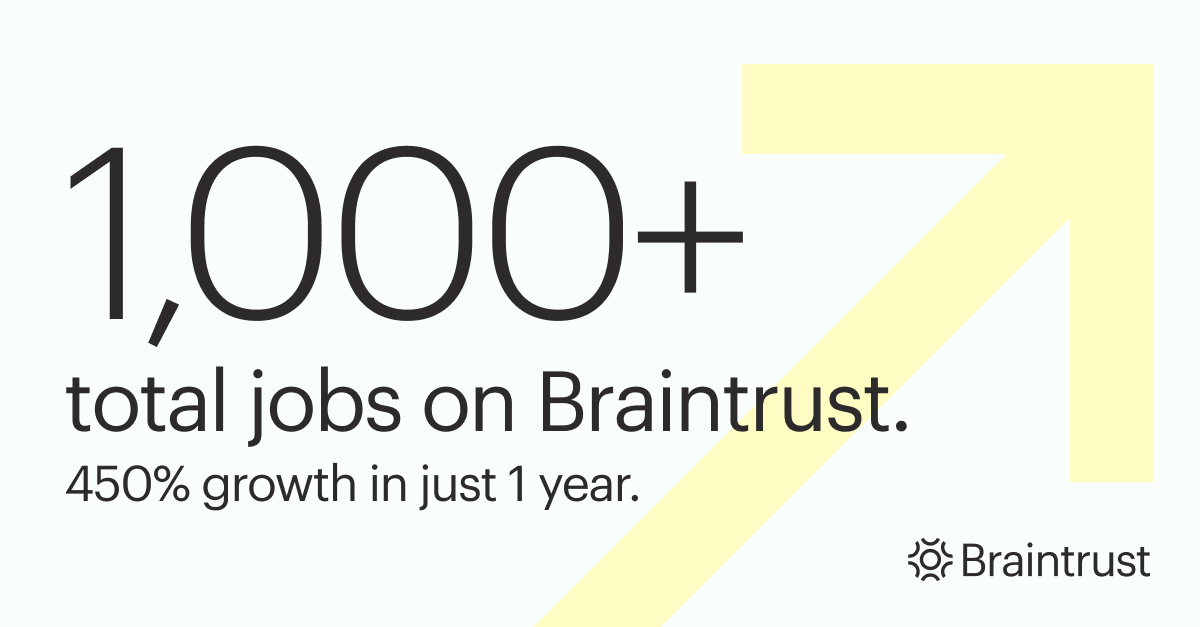 1,000 jobs posted on Braintrust (2)