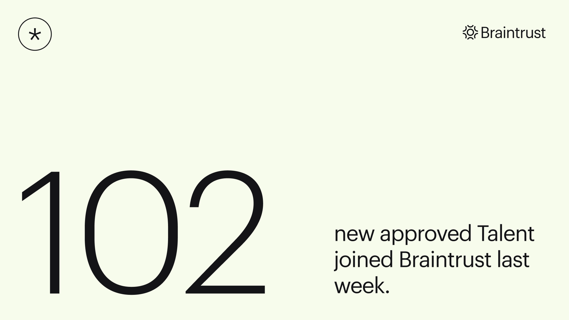 Braintrust growth report july 22 2021 102 new approved talent