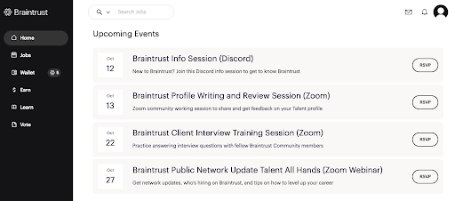 Upcoming Braintrust events