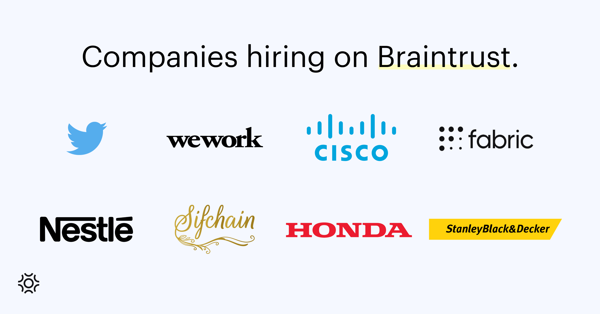 Companies hiring on Braintrust Sept 9 2021-