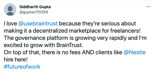 Braintrust Growth Report July 29, 2021 The Great Resignation Revelation - Siddhart Gupta Tweet