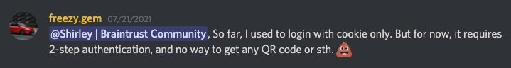 Braintrust Growth Report July 29, 2021 The Great Resignation Revelation - Discord support request screenshot